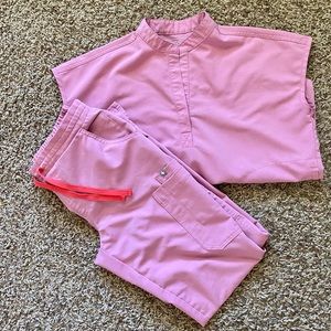 Chalk pink Figs scrub top